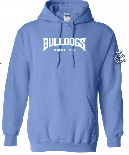 Carolina Blue Embroidered School Hoodie (Name on Sleeve)