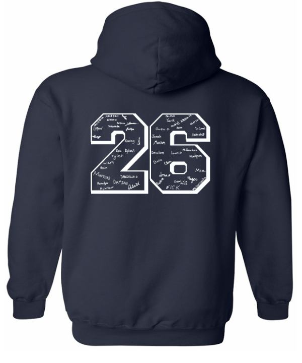 Navy Blue Embroidered School Hoodie (Year 2026)