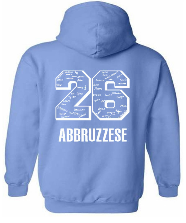 Carolina Blue Embroidered School Hoodie (Year 2026+Name on Back)